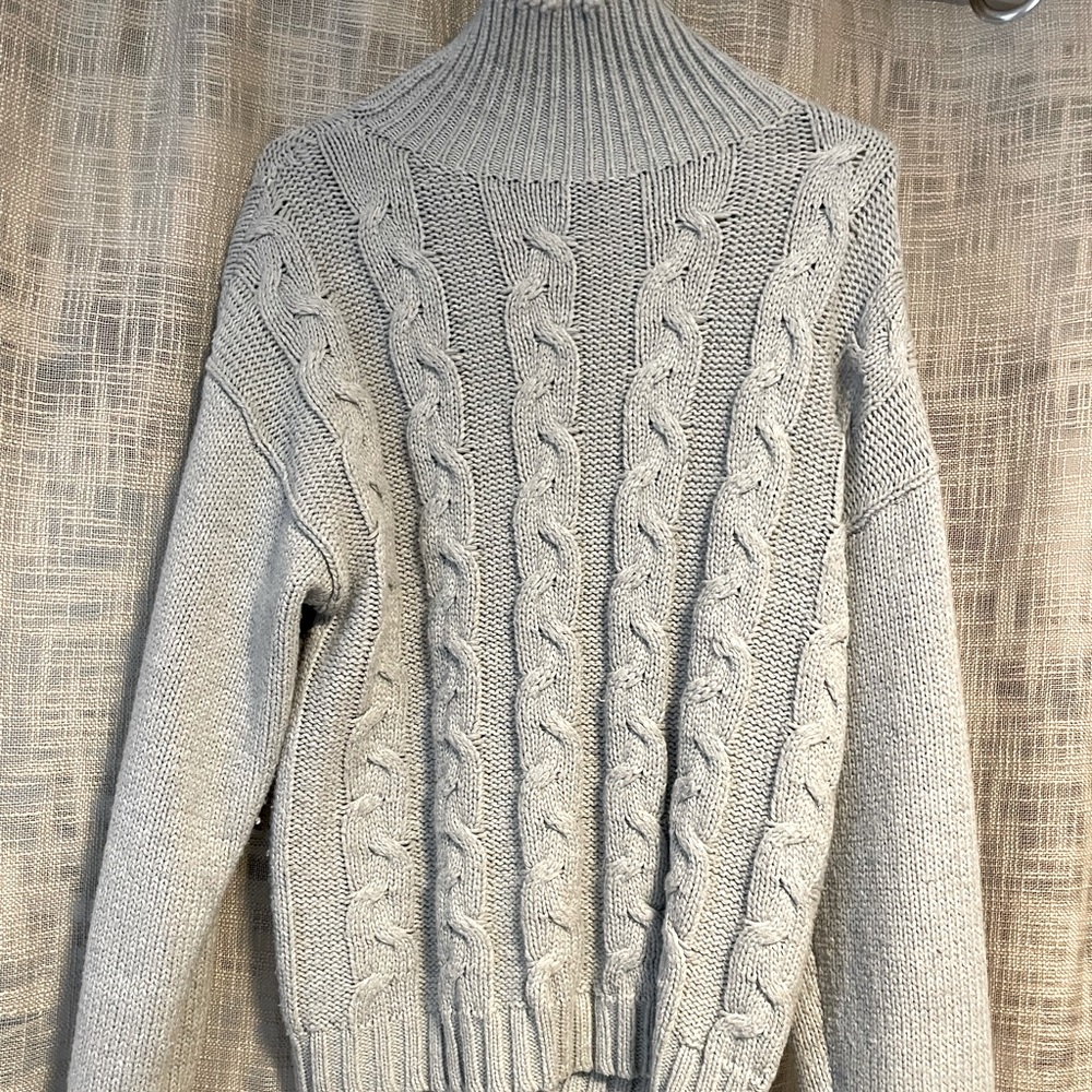 Gray turtleneck sweater